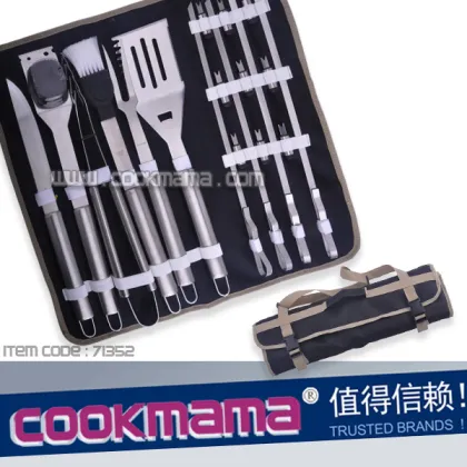 19pcs S/S handle bbq tools set with apron