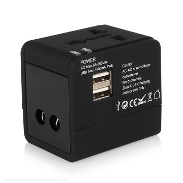 Hot Sale: Universal World Travel Adapter Converter με διπλό φορτιστή USB - AU/UK/US/EU βύσματα