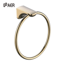 Polished Gold Copper Towel Ring for Bathroom