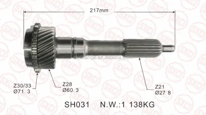 Auto parts input transmission gear Shaft main drive HIACE