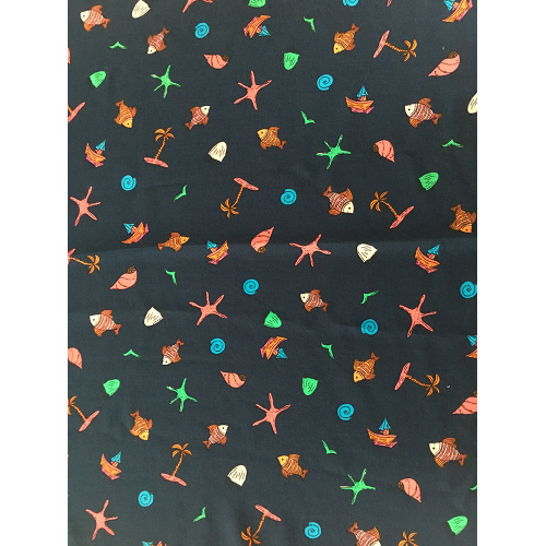 Marinplanter Rayon Poplin Utskrift Bred Bredd Tyg