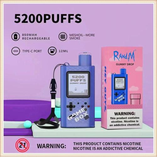 랜드 게임 박스 5200 퍼프 팩토리 일회용 vape