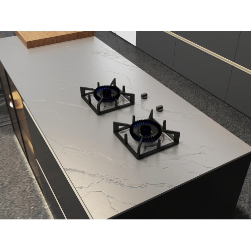 Встроенная кухонная зона с открытой концепцией