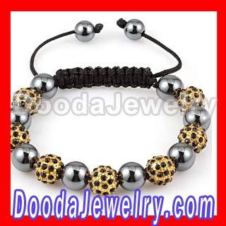 Fashion Fake Tresor Paris Bracelets With Disco Ball Bead And Hematite Wholesale 