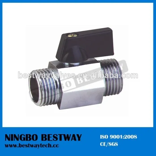 Chrome-plated male ends brass mini ball valve
