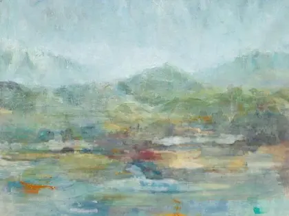 Idealized Landscape Rendering Oil Painting Effect Art Print