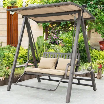 Luxury Garden Swing Chairs: Patio Backyard Outdoor Canopy with Seat Cushions (2-3 Seats)