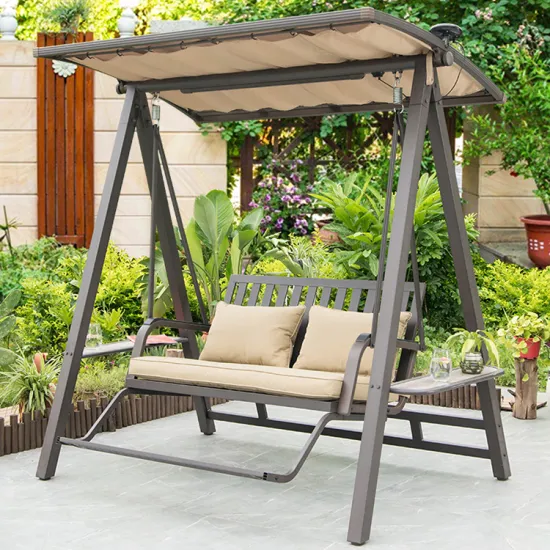 Luxury Garden Swing Chairs: Patio Backyard Outdoor Canopy with Seat Cushions (2-3 Seats)