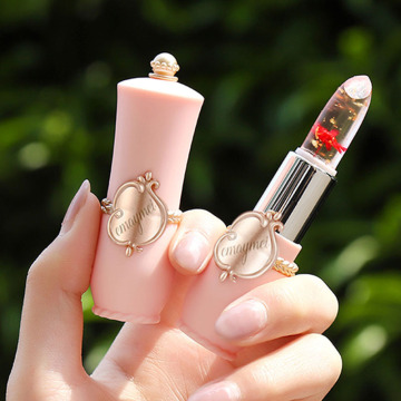 Balsamo per labbra trasparente vegano: gelatina rossetto impermeabile per labbra rosa dei fiori per donne