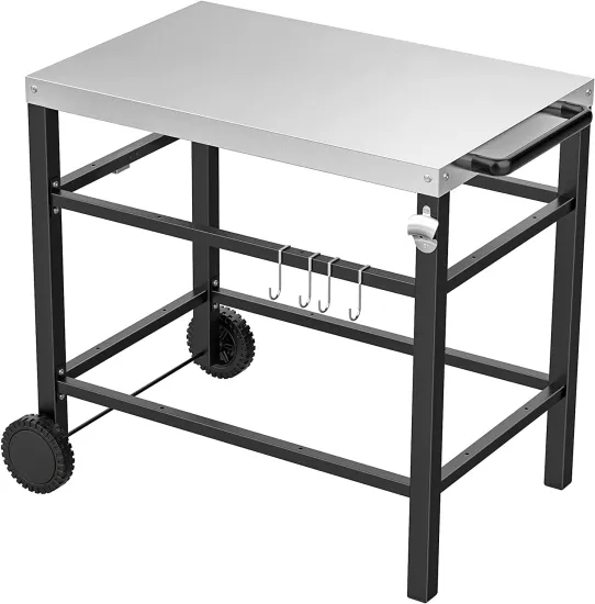 Premium Stainless Steel BBQ Cart for 22-inch Ceramic Grills