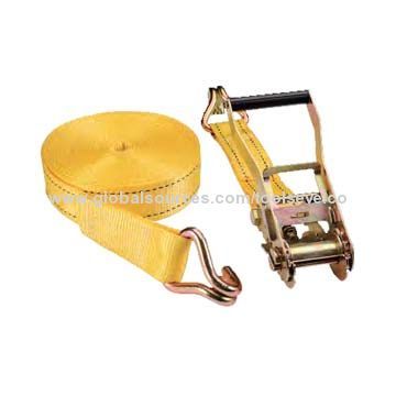 1.5-inch ratchet tie down 35mm with double J hook, two-piece, 1500/3000DAN