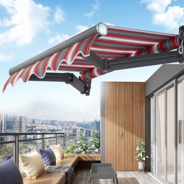 Dinding Pencegahan Hujan Harga Kilang Memasang Aluminium Bermotor Motor Retractable Extendable Strong Sun Awning