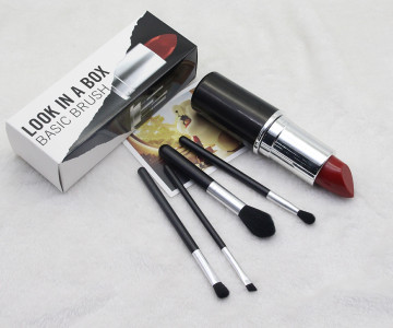 4Pcs Mini  Lip tube eye makeup brush set synthetic