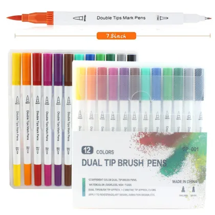 Tombow Brush Pen for Colored Dual Tip Fineliner Drawing, Painting & Watercolor Art
