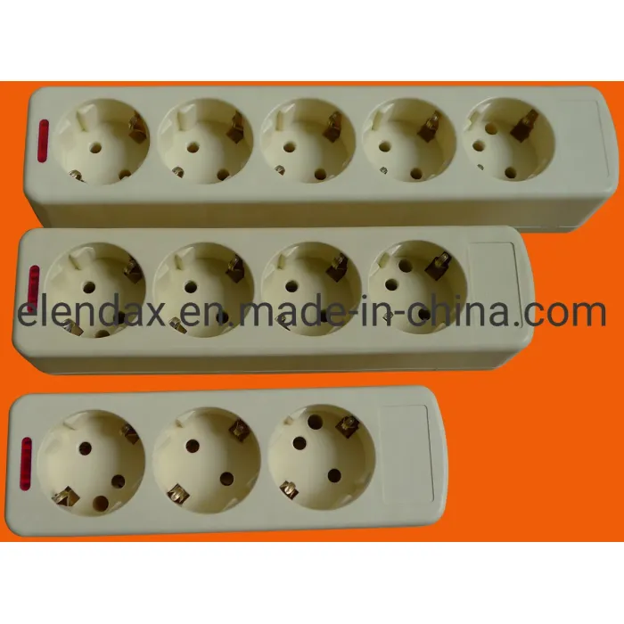 Soket Ekstensi Daya Gaya Eropa 4 Arah E9004E