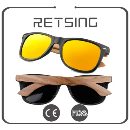 Revo mirror high quality handmade bamboo sun glasses