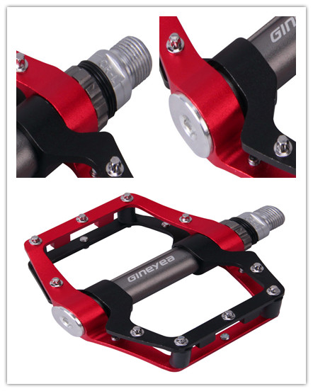 Pedal แบบลื่น 9/16 Patts Pedals ไต้หวันเหยียบแบนอลูมิเนียม CNC สองสี