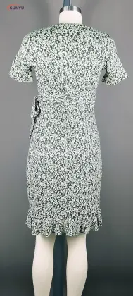 ladies flower printed short sleeve dress