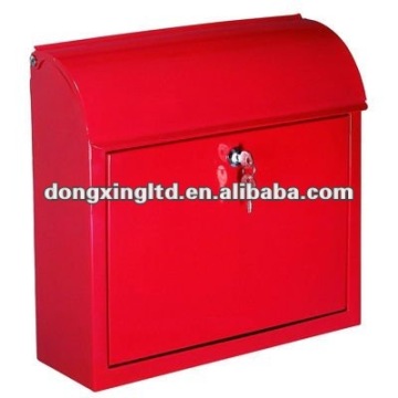 Metal rectanglar outdoor mailbox