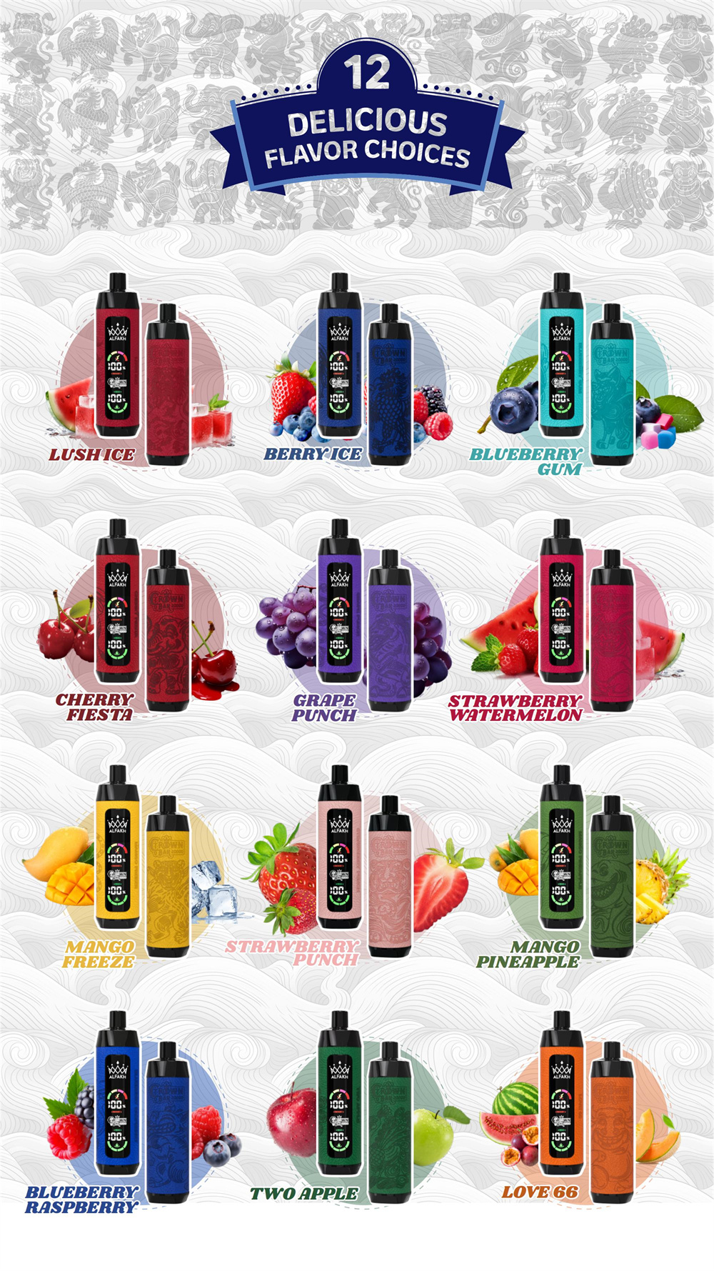 VAPME ALFAKH 20k puffs flavors VAPME ALFAKH 20k puffs flavors