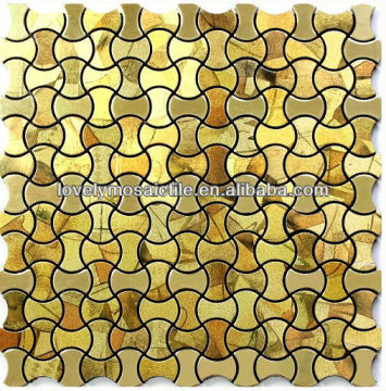 middle east style gold color shaped aluminium mosaic panel
