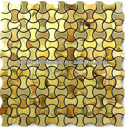 8mm thick golden metal mosaic