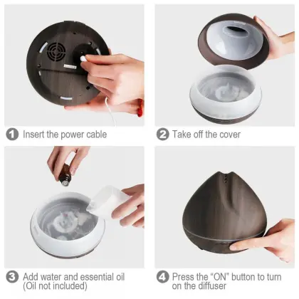 400ml Mist Humidifier Electric Wood Humidifier Diffuser