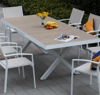 9-Piece Outdoor Dining Set with Extendable Table for Garden or Courtyard