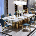 Luxury Hotel Marble Table Stainless Steel Dining Table