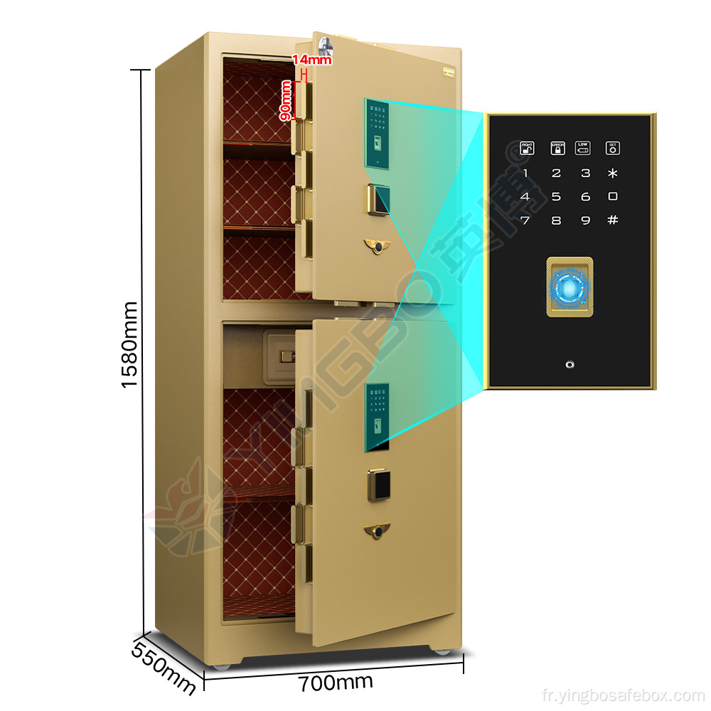 Solid Bolts Home Safes Finger empreinte Boîte sûre