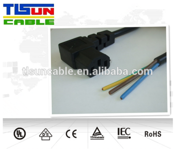 3FT 2IN Blunt Cut to IEC-320 C-13LA Computer Power Cord 18/3 SJT CEE