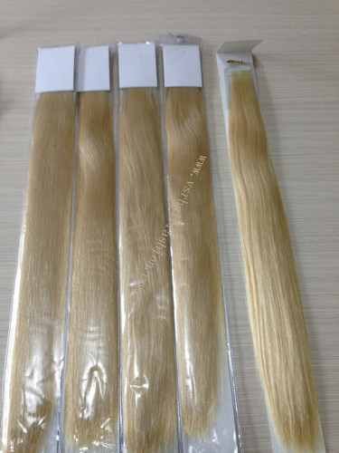 Blond Brazilian Remy Human Hair PU Skin Weft Tape Hair Extension