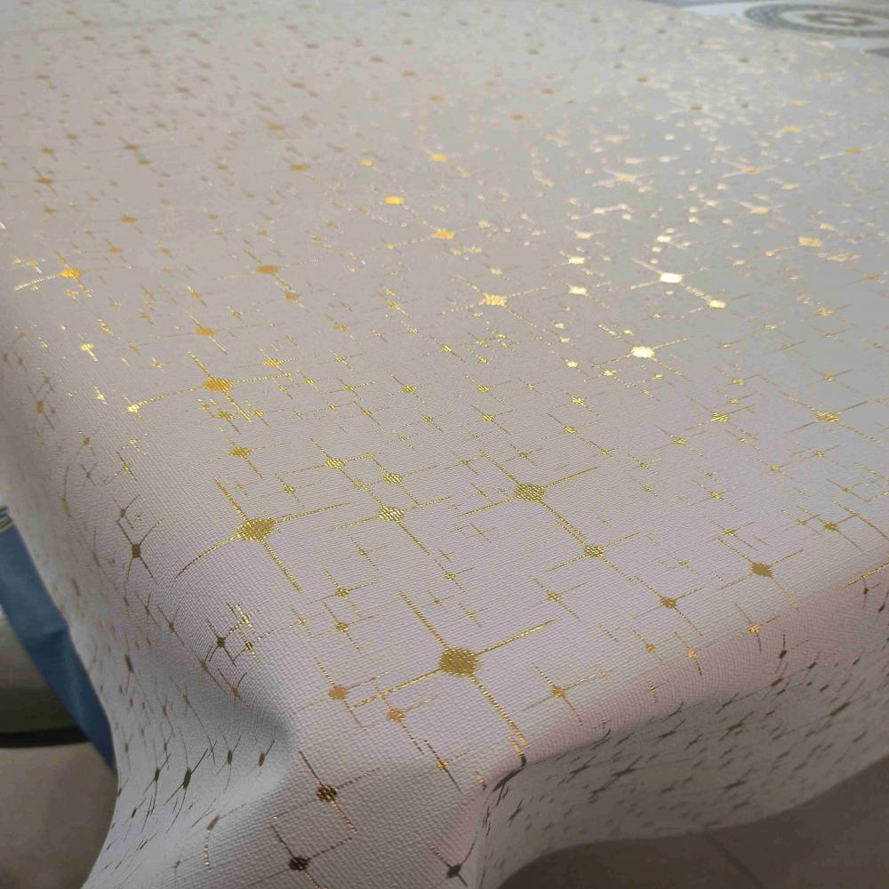 Toalha de mesa de ouro PU com apoio de tecido