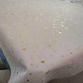 Taplak meja emas pu dengan sokongan kain tenunan