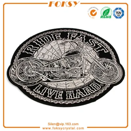 Ride Fast Live Hard Motorcycle Spider Webs Large Back Patch
