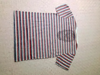 Striped T-shirt white With Red and blue Stripe