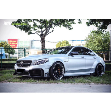 kit de cuerpo ancho de fibra de carbono de impulso para Mercedes-Benz W205 C63 AMG Sedan