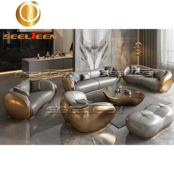 Gray Luxury Italian Style Sofa Set Furniture