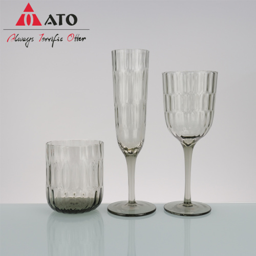 Striped goblets lead free crystal wine champagne glass