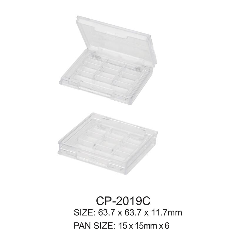 Caja compacta de la sombra de ojos de plástico cuadrado Six Godets Compact Case