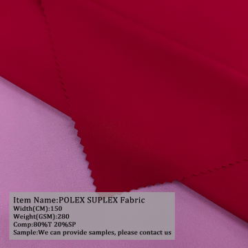80 Polyester 20 Spandex Knitted Stretch Casual POLEX SUPLEX Fabric