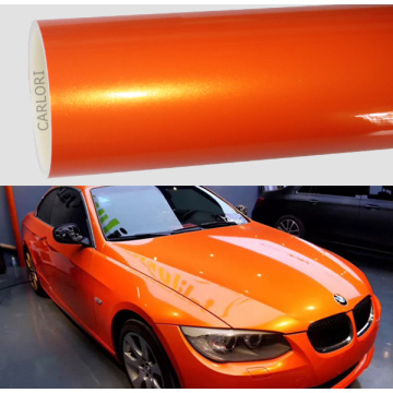 Fantasía metálica de oro naranja coche vinilo envoltura