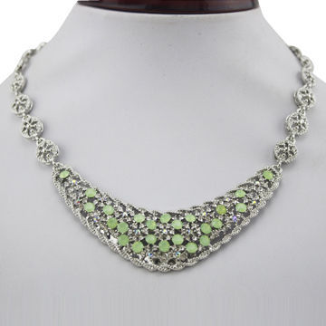 Elegant silver jewelry crystal statement pedants necklaceNew