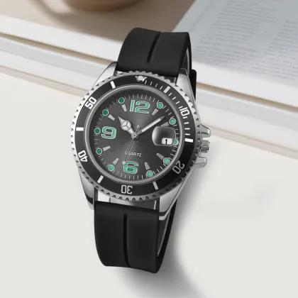 Custom Logo Wholesale Men's Luxury Silicone Alloy Quartz Watch