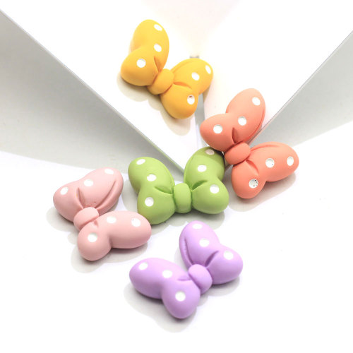 Fancy Spotted Bowknot Perline posteriori piatte cabochon in resina per decorazioni artigianali fatte a mano Perline Charms Ornamenti giocattolo per bambini