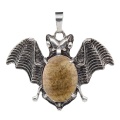 Picture Jasper 13X18mm Cabs Antique Silver Alloy Antique Silver Alloy Bat Pendant Keychain