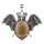 Picture Jasper 13X18mm Cabs Antique Silver Alloy Antique Silver Alloy Bat Pendant Necklace 45cm Black Cord