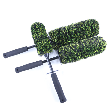 Medium Microfiber Car Wheel Brushes with Rubber Hand Guard and Handles for Rim Cleaning