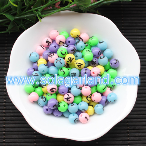 8MM Acrylic Round Spacer Loose Beads Lower Case Letter/Alphabet Beads