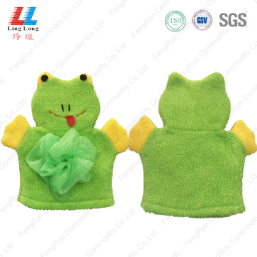Green animal bath gloves shower item